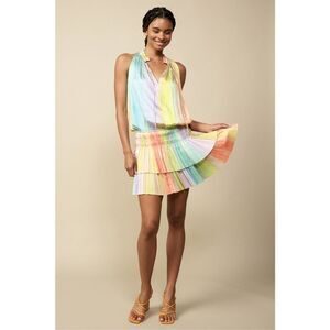 Current Air Women's Cara Rainbow Painterly Mini Dress Size Xsmall